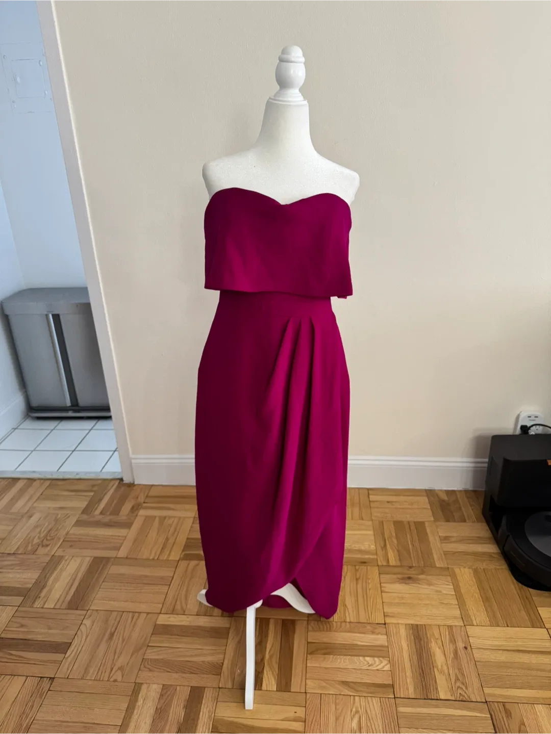 New With Tags! Xscape Tulip-Skirt Gown, Magenta | Size 10 image indicator(10)
