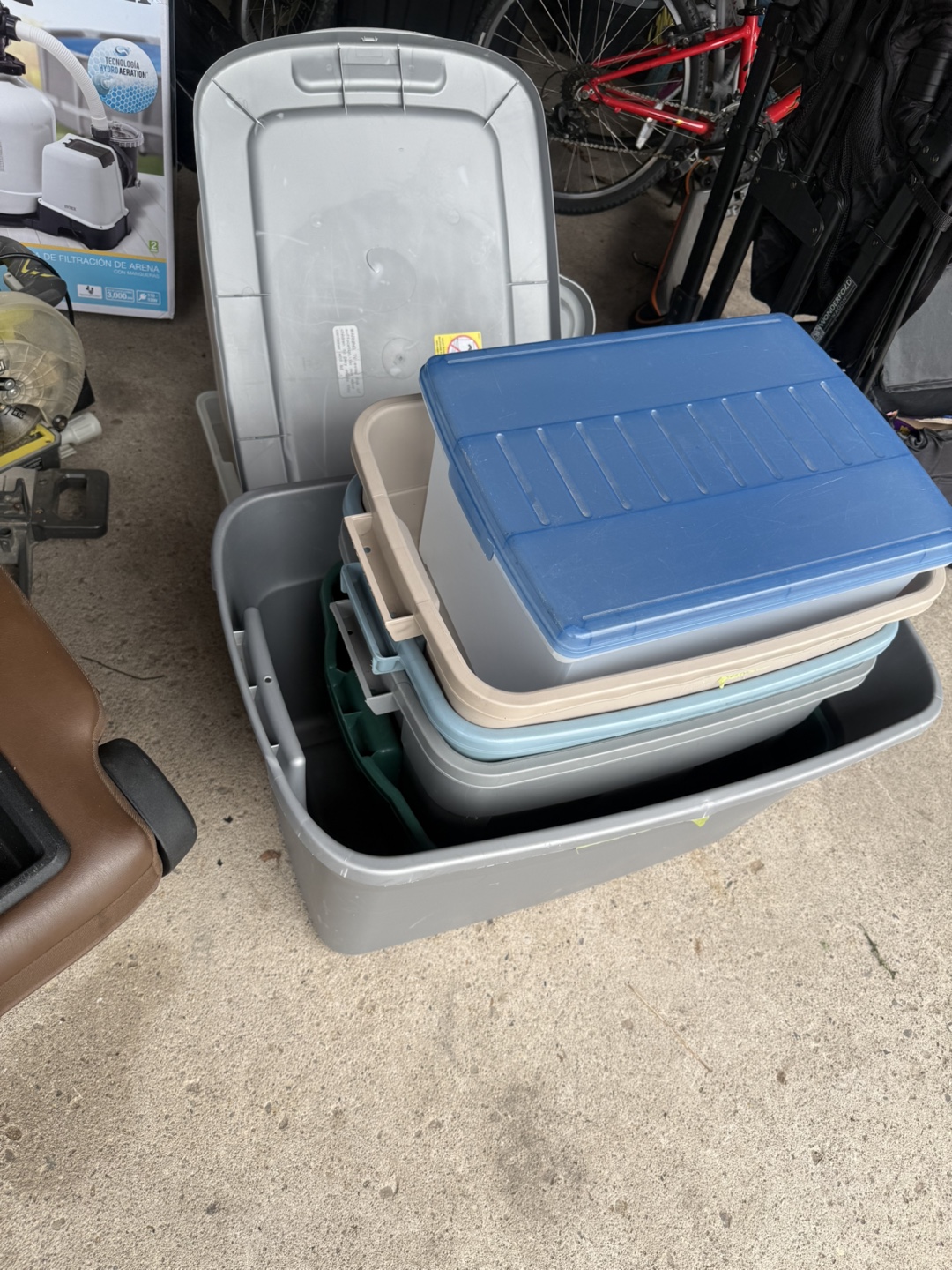 Storage Totes - Variety of Sizes & Colours