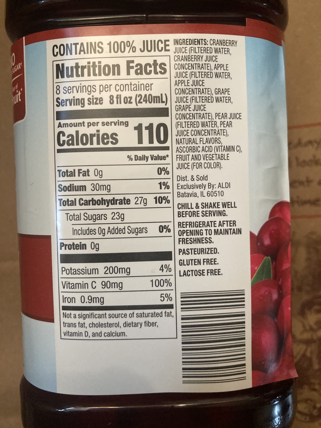 Nature's Nectar Cranberry Juice 64 fl oz - photo 2