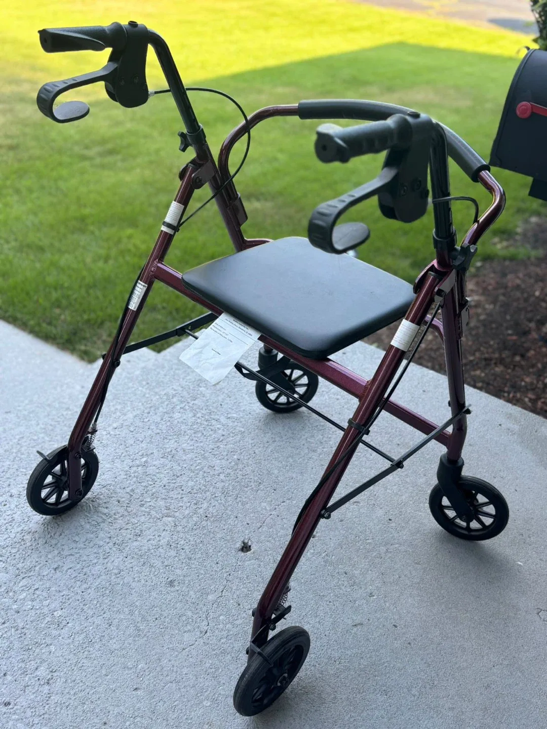 Burgundy Rollator Walker with Seat image indicator(2)