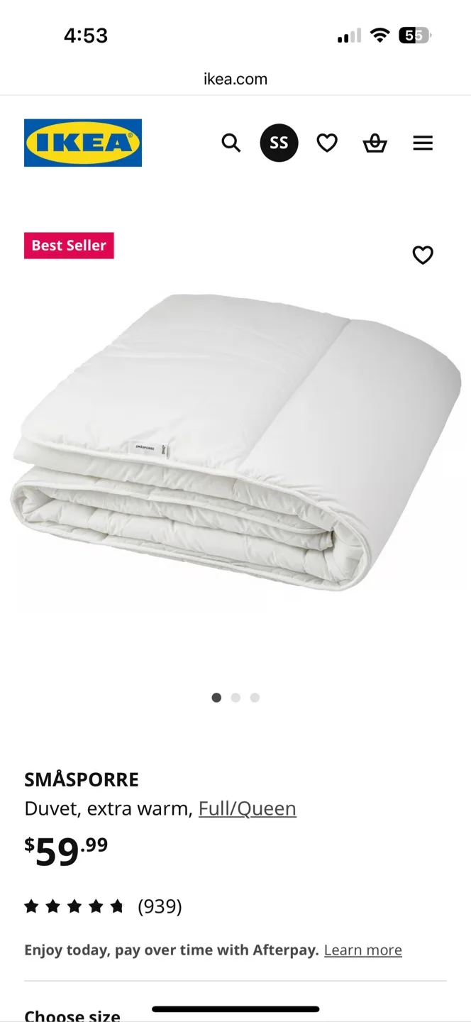 IKEA SMÅSPORRE Duvet - Full/Queen with cover and pillow