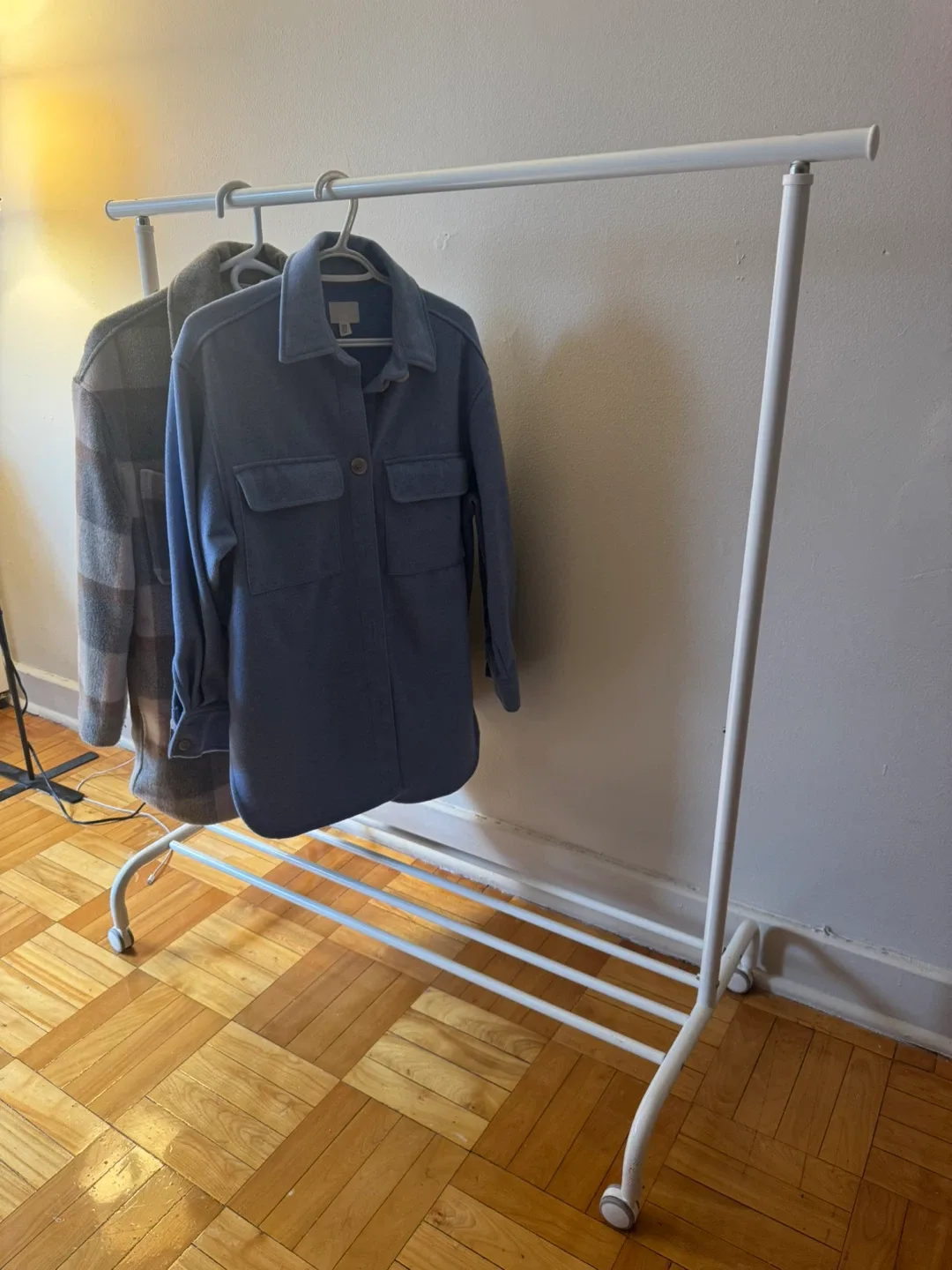 White Metal Clothes Rack thumbnail