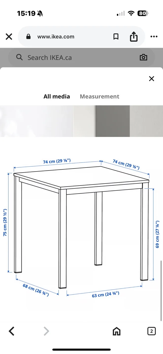 IKEA White Dining Table - 29x29" image indicator(5)
