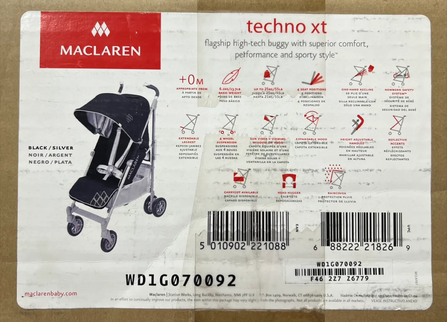 Maclaren 2018 / 2019 Techno XT Stroller – Black/Silver image indicator(8)