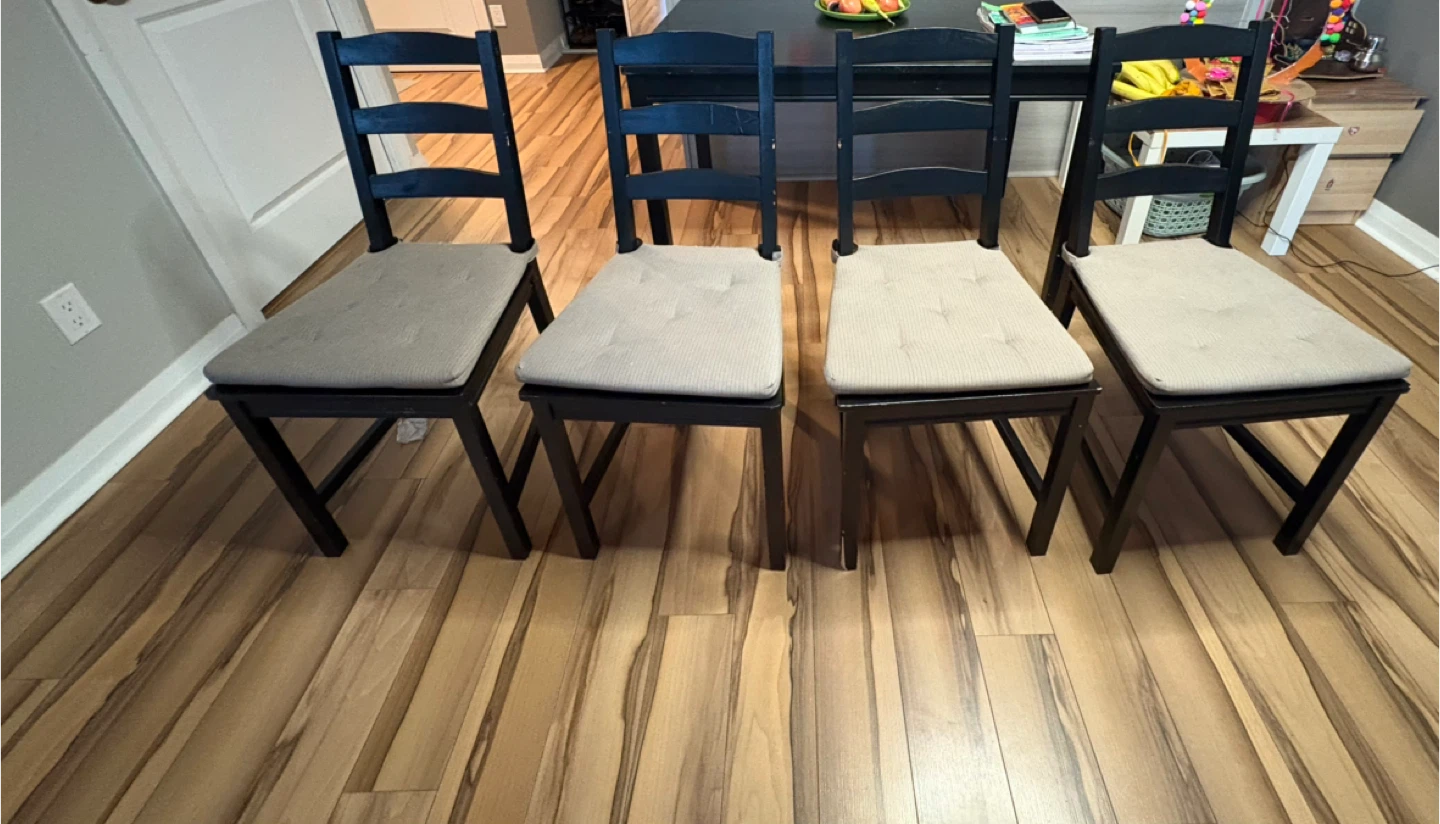 Black Dining Table with 4 Chairs - photo 2