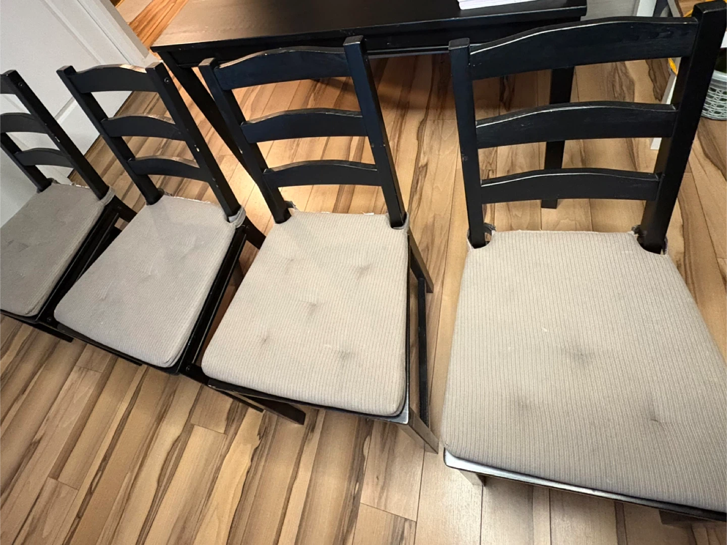 Black Dining Table with 4 Chairs