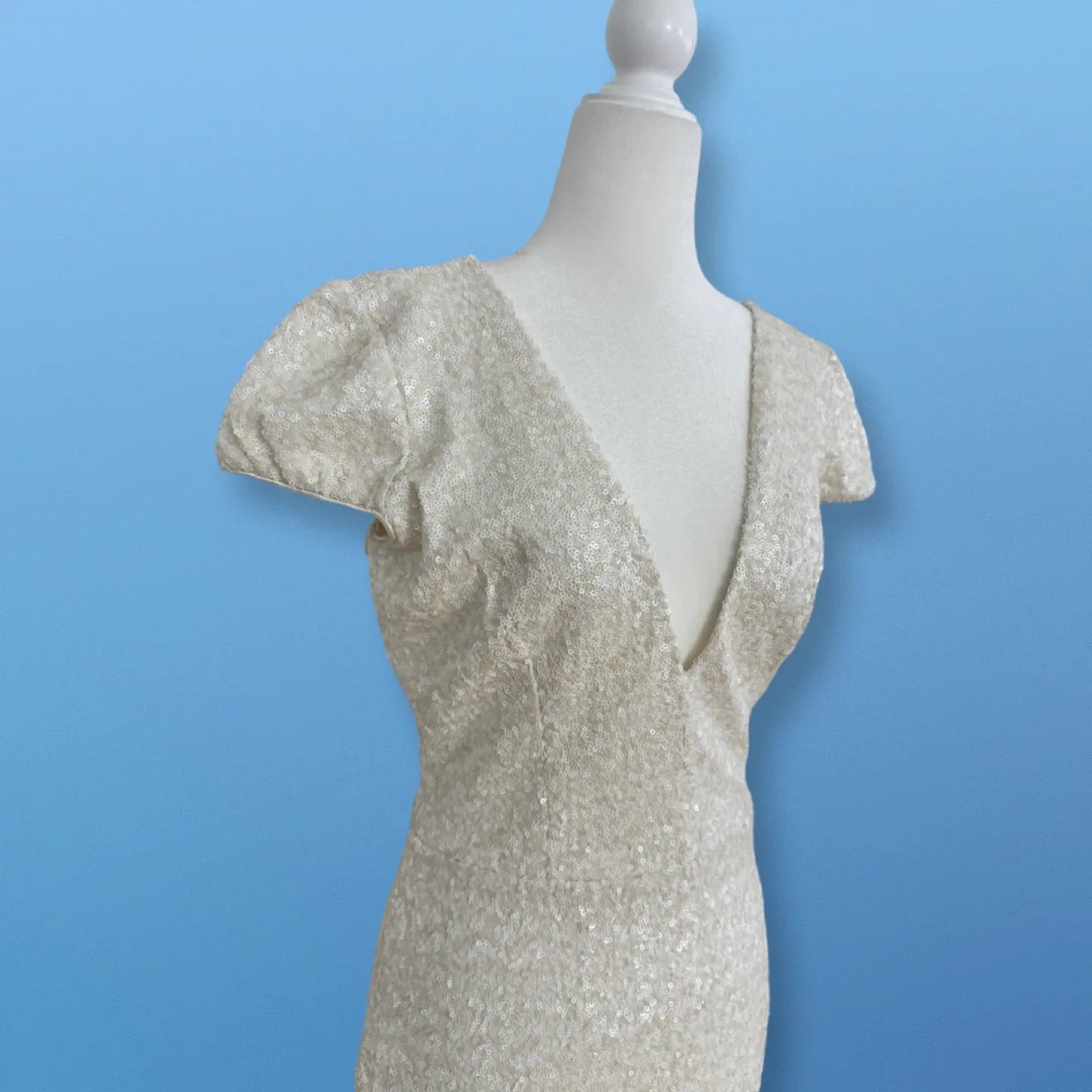 New With Tags! Sequin Plunging V Dress | Size L image indicator(3)