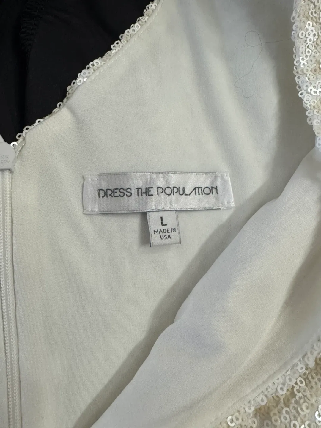 New With Tags! Sequin Plunging V Dress | Size L image indicator(7)