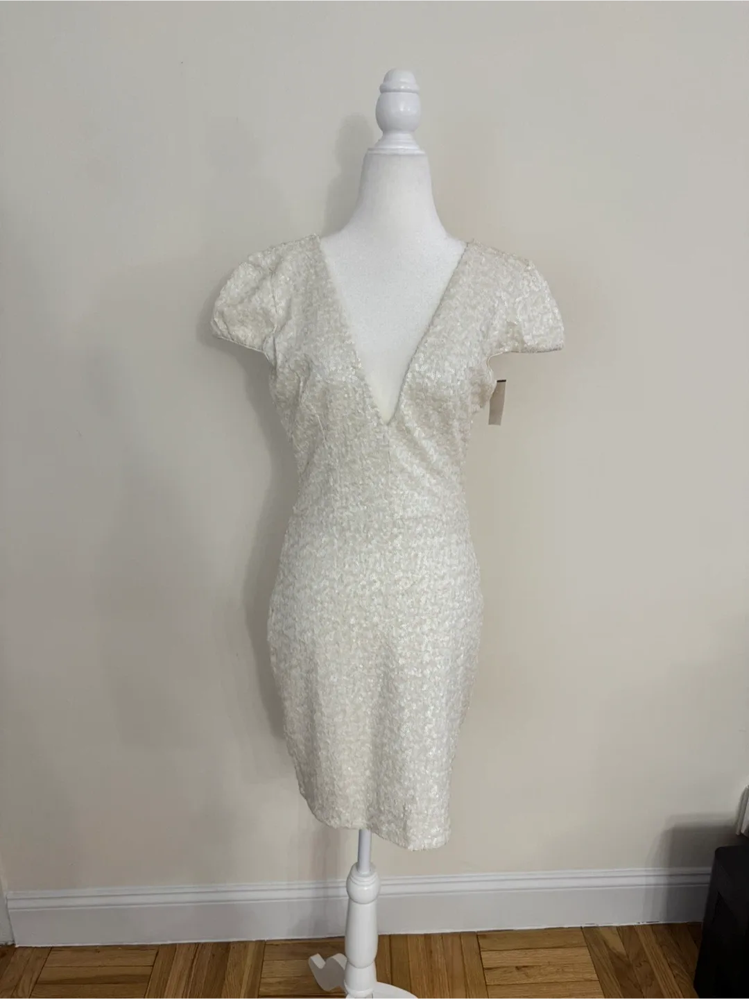 New With Tags! Sequin Plunging V Dress | Size L image indicator(9)