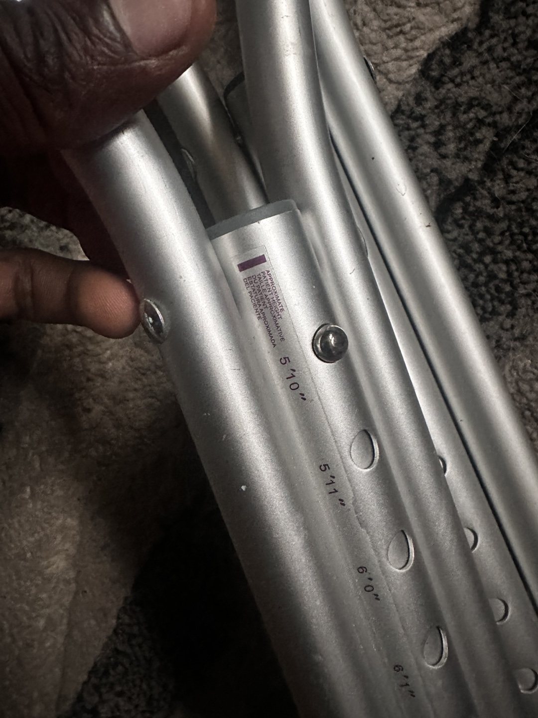 Adjustable Aluminum Crutches - photo 2
