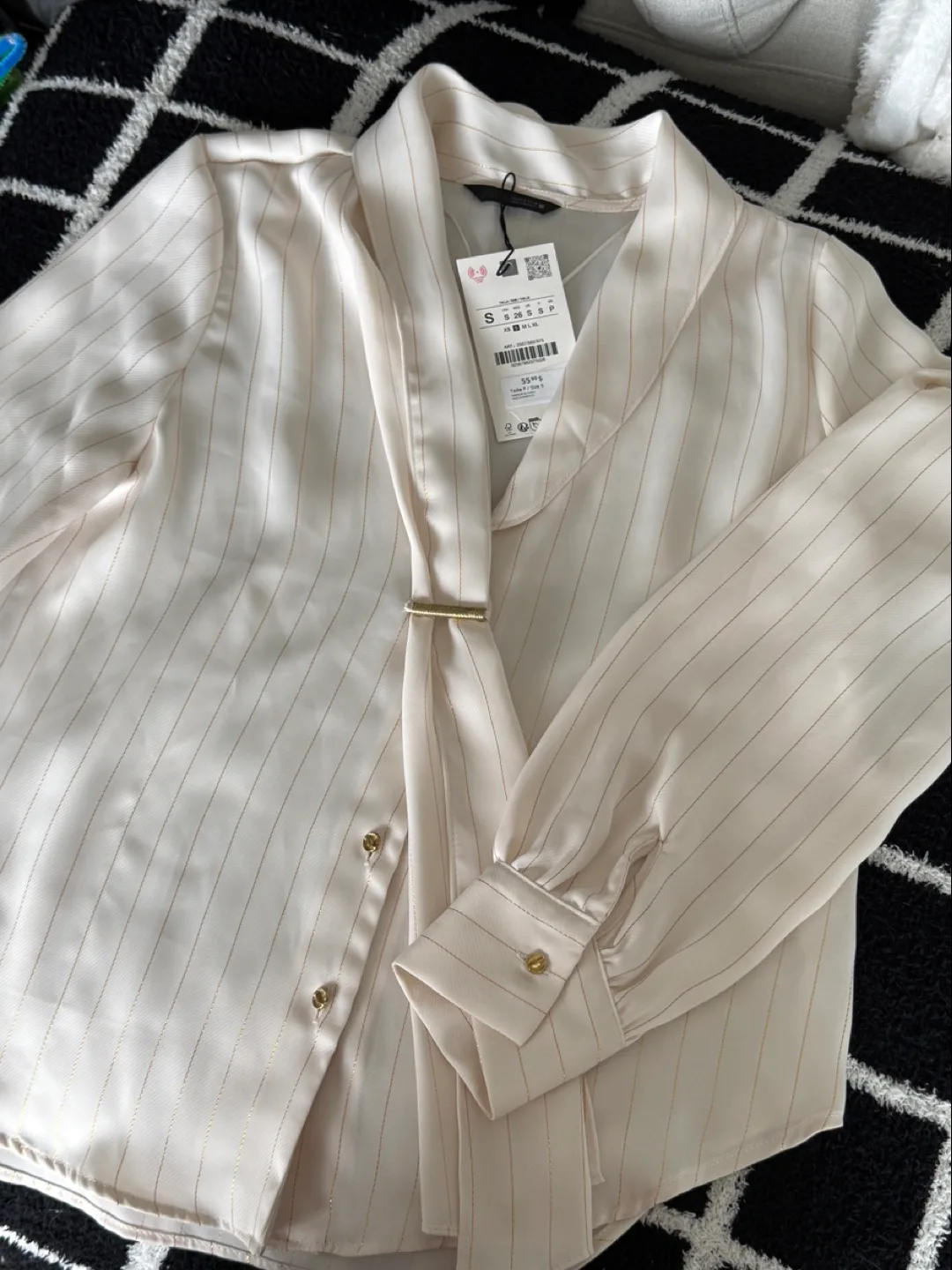 Two Nice White & Cream Striped Blouses thumbnail
