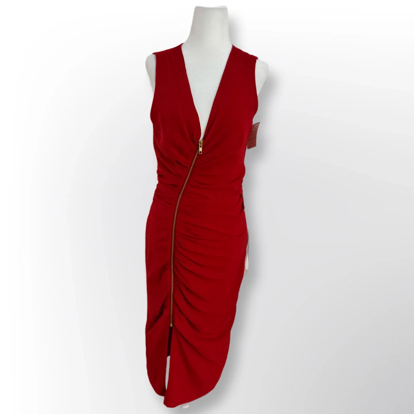 New With Tags! Exposed Zipper Midi Sheath Dress | Size M image indicator(3)