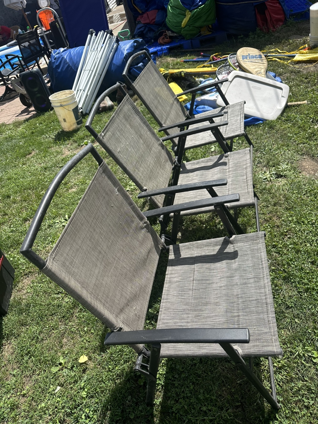 Set of 3 Outdoor Patio Chairs - photo 2