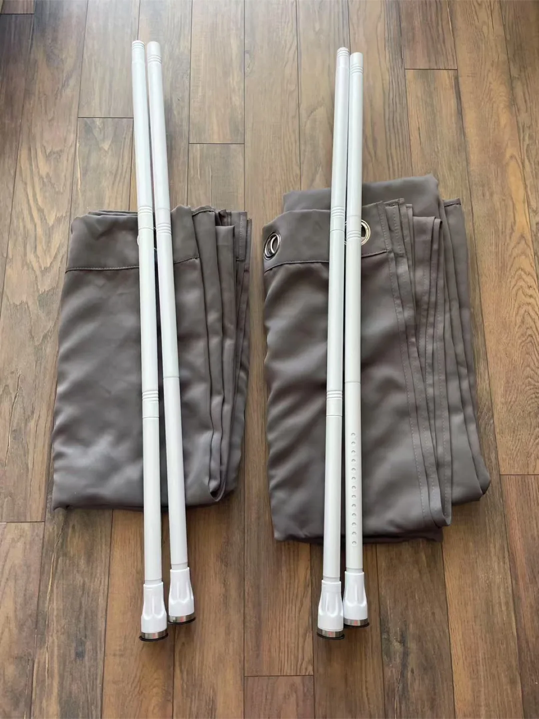 Gray Curtains with Rods thumbnail