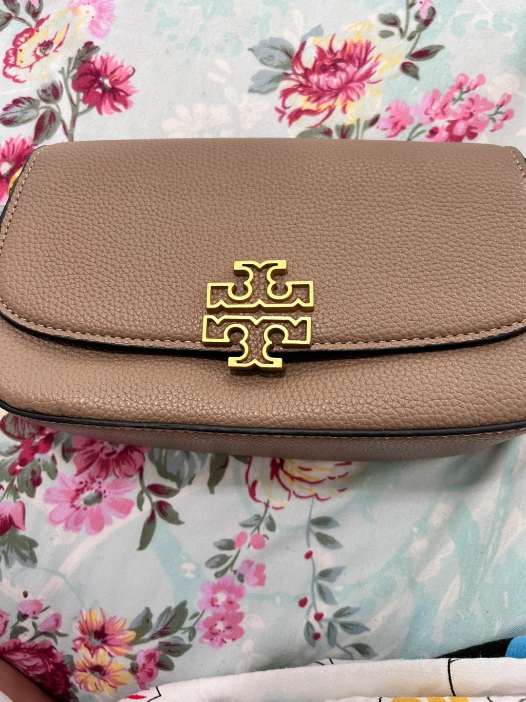 Tory Burch Leather Crossbody Bag - Taupe thumbnail