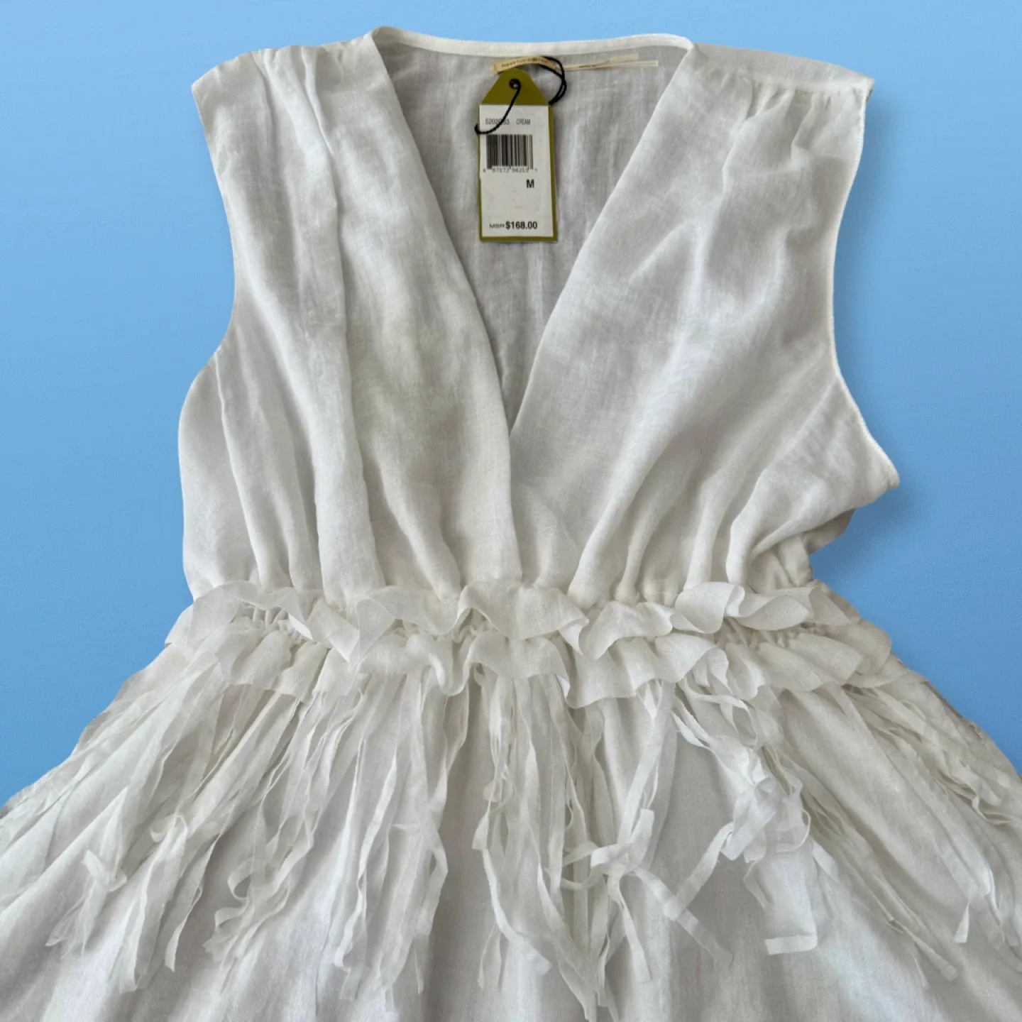 New with Tags! Max Studio Cream V-Neck Woman’s Top | Size M image indicator(2)