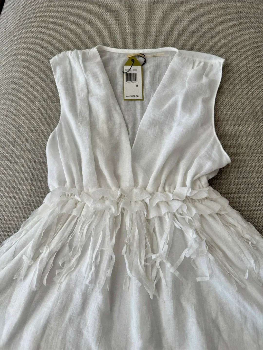 New with Tags! Max Studio Cream V-Neck Woman’s Top | Size M image indicator(6)