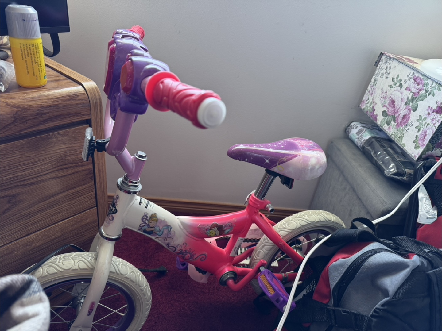 Disney Princess 12 inch Kids Bike - Pink & Purple - photo 3