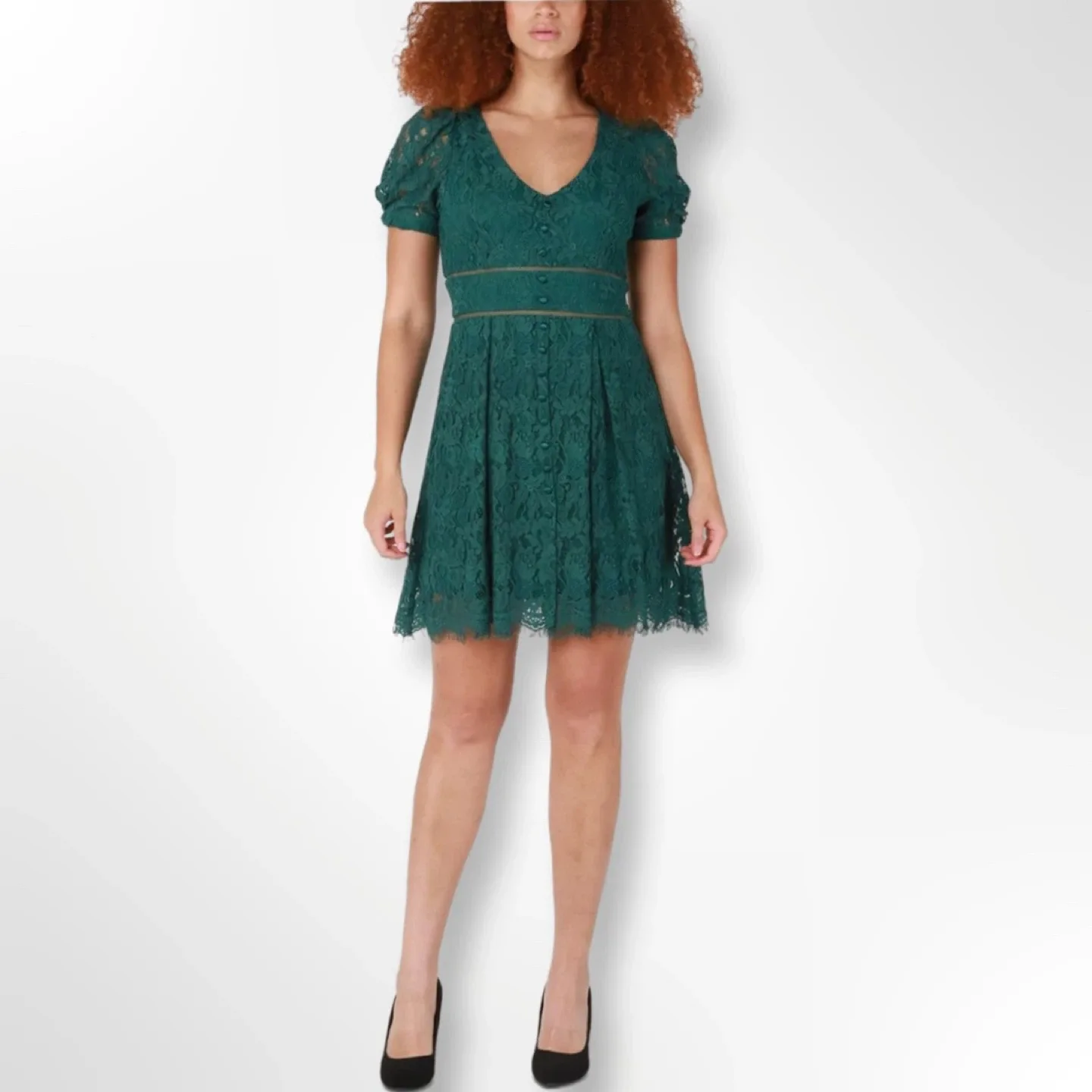 New With Tags! Black Tape Green Lace Dress | Size M thumbnail