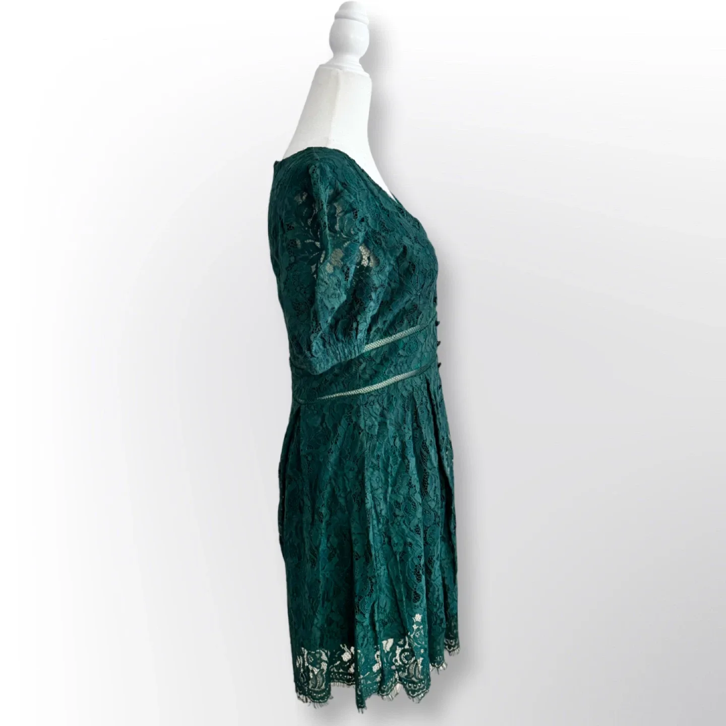 New With Tags! Black Tape Green Lace Dress | Size M image indicator(4)