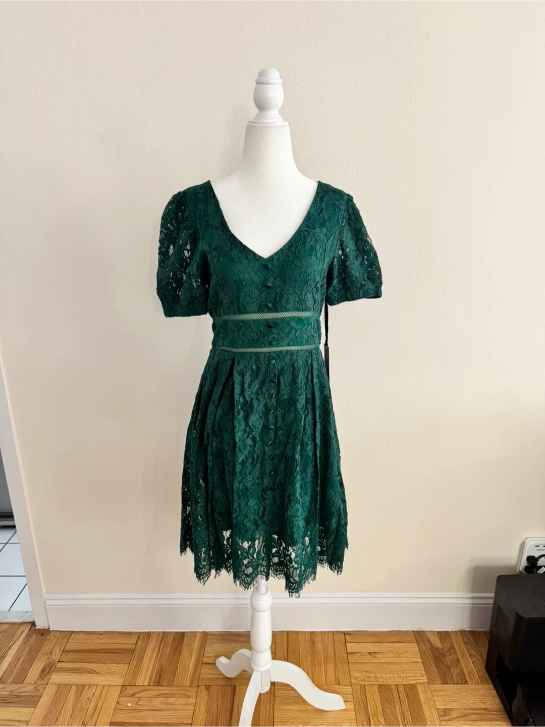 New With Tags! Black Tape Green Lace Dress | Size M image indicator(10)