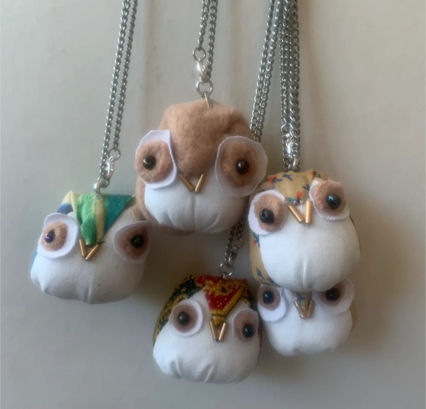 Handmade Fabric Owl Backpack Charms thumbnail