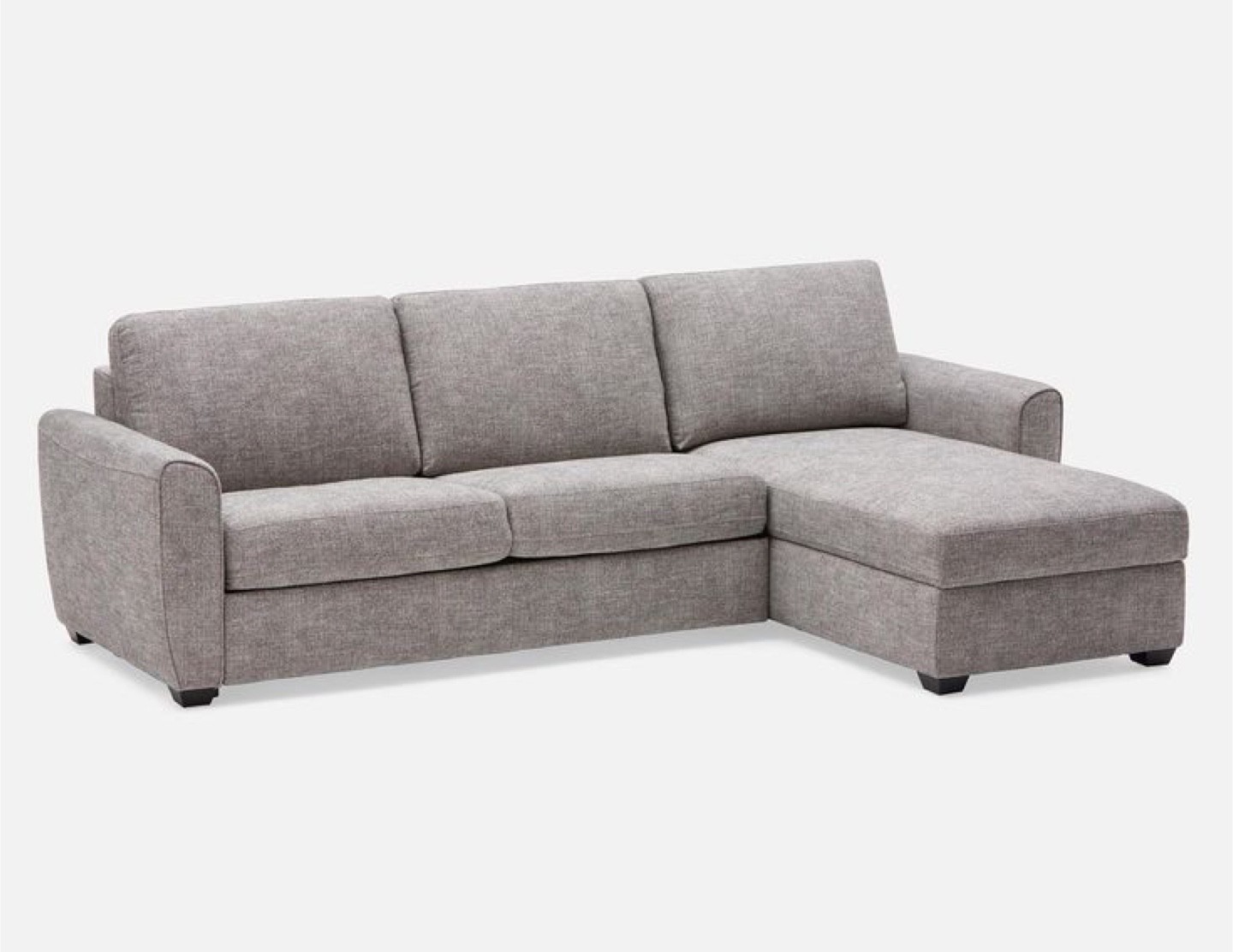 Grey Sleeper Sectional Sofa with Storage