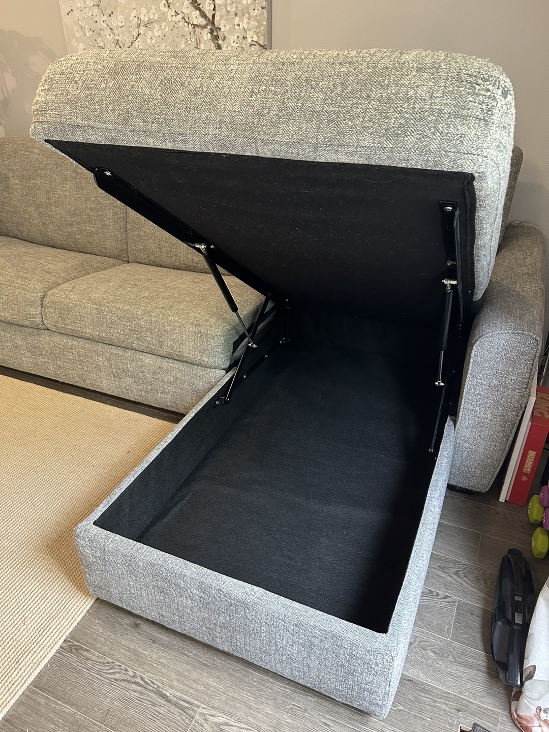Grey Sleeper Sectional Sofa with Storage - photo 5