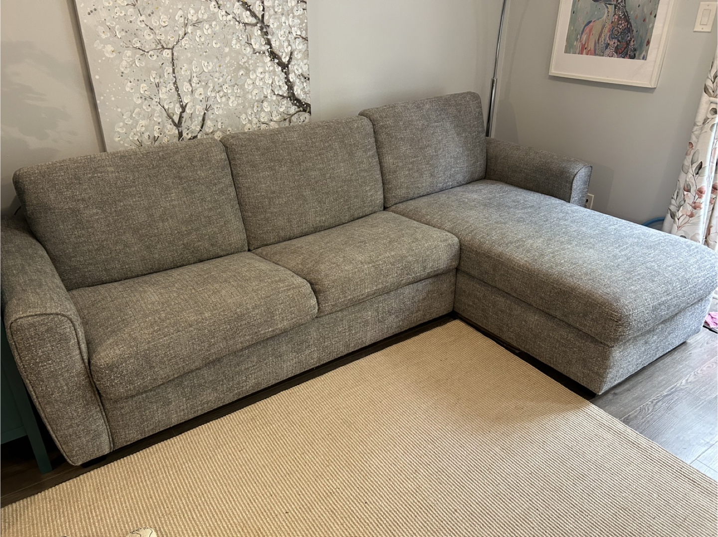 Grey Sleeper Sectional Sofa with Storage - photo 2
