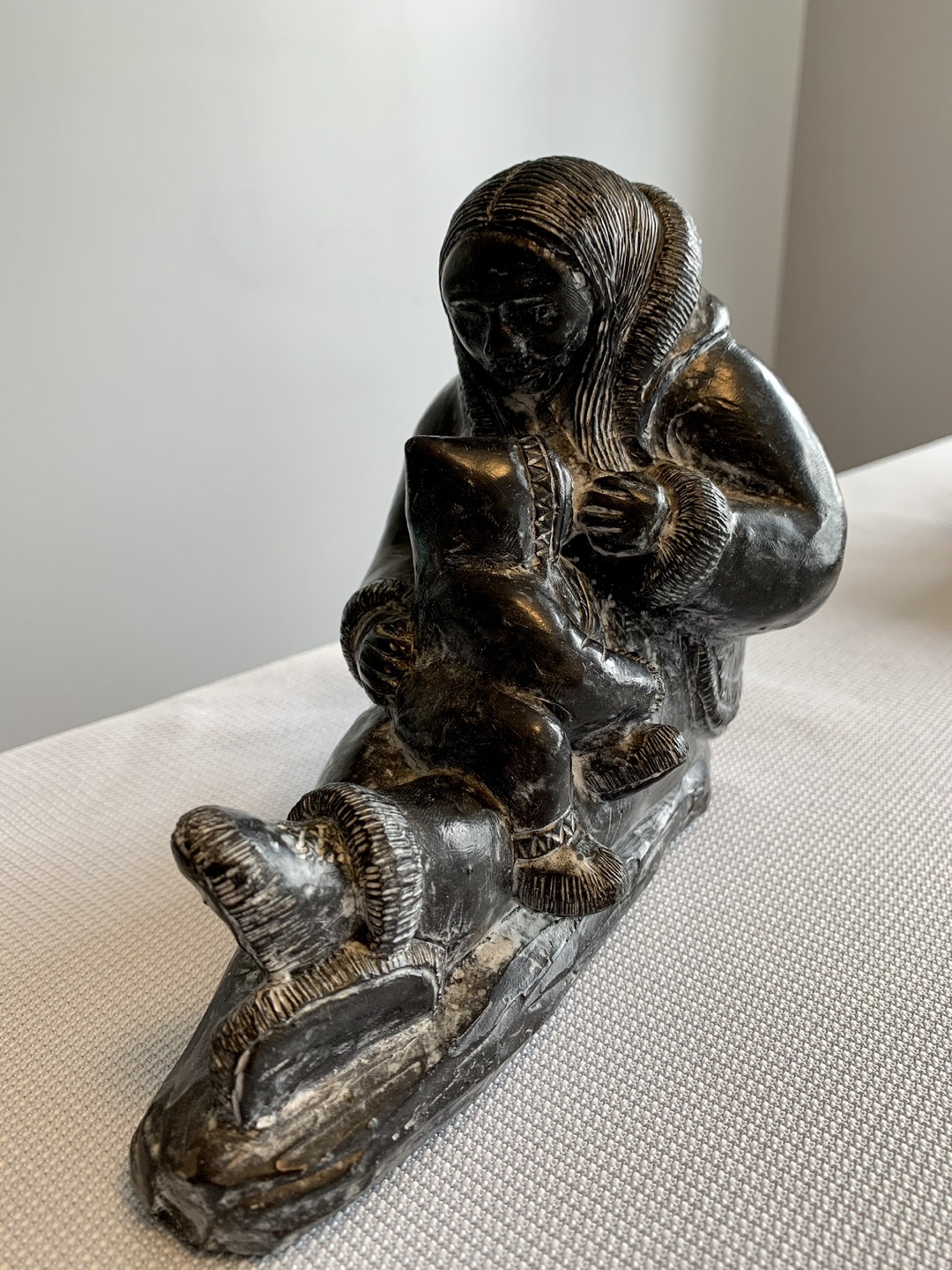 Inuit Mother and Child Sculpture