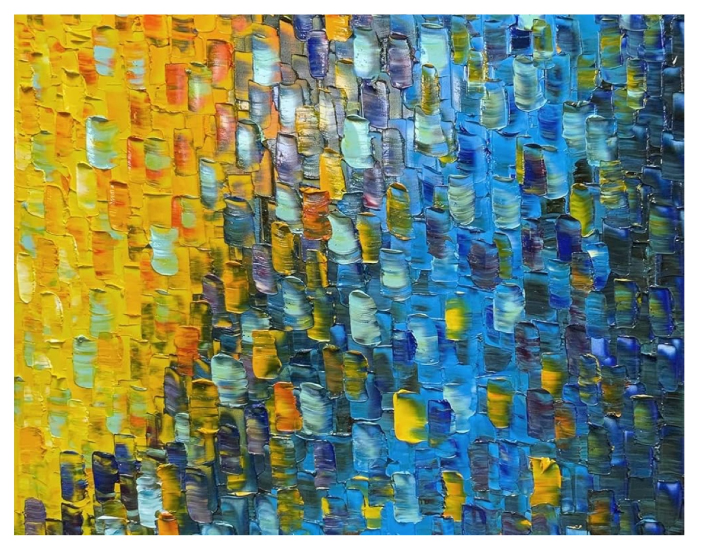 3-Panel Abstract Oil Painting - 36x72 inches - photo 5