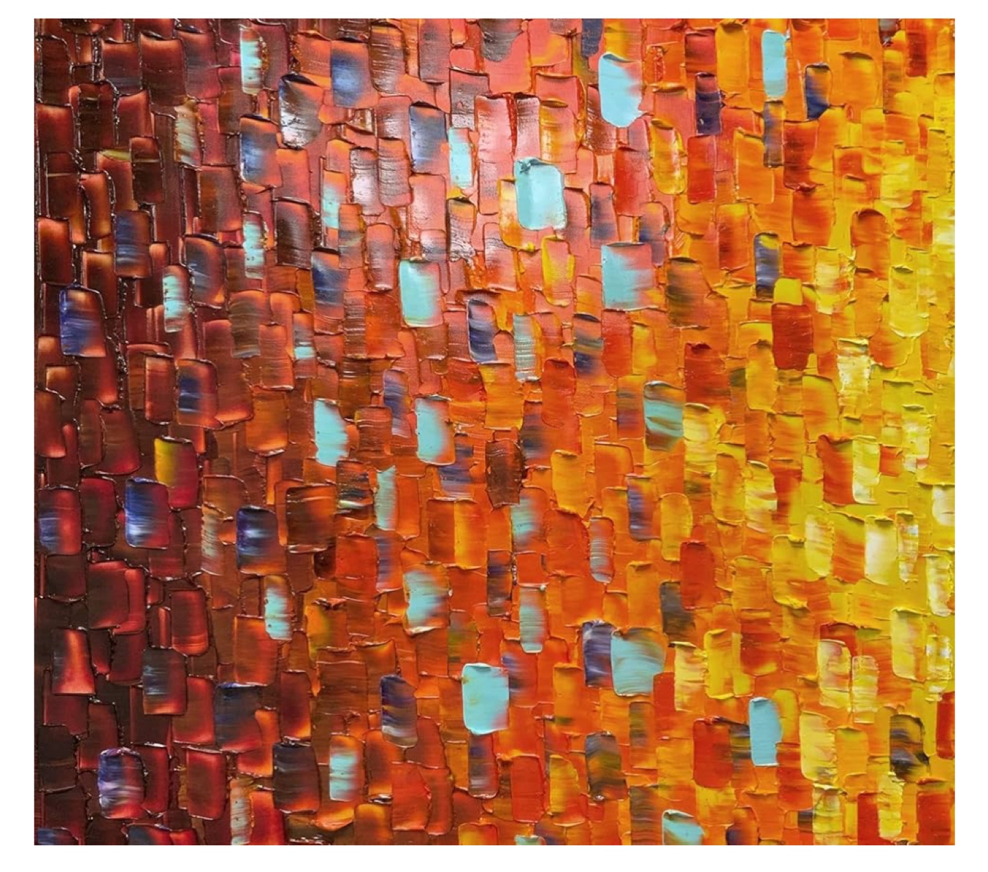 3-Panel Abstract Oil Painting - 36x72 inches - photo 3