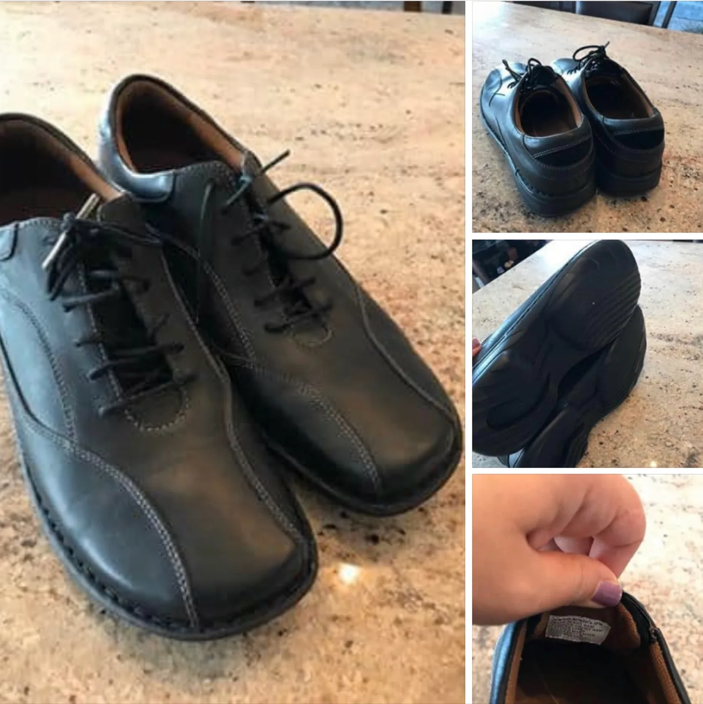 Ladies CLARKS Black Leather Dress Shoes thumbnail
