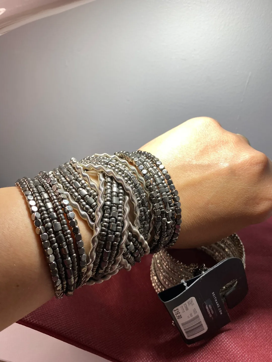 Set of 3 Silver Toned Bracelets image indicator(2)