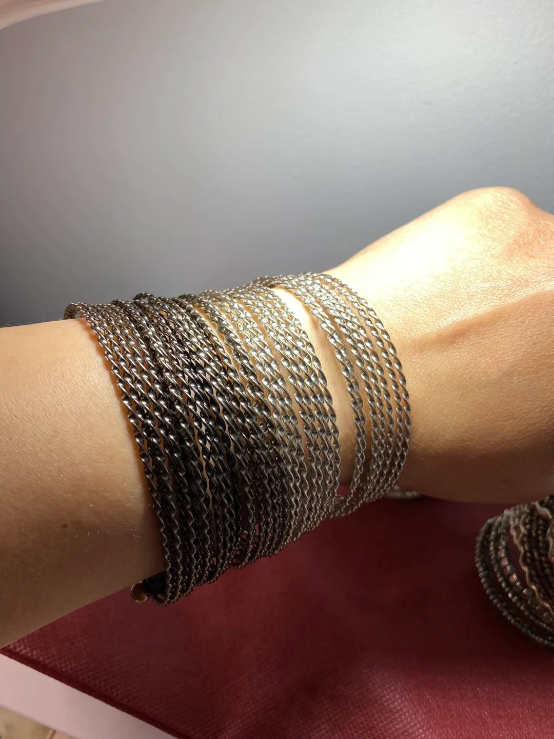 Set of 3 Silver Toned Bracelets image indicator(4)