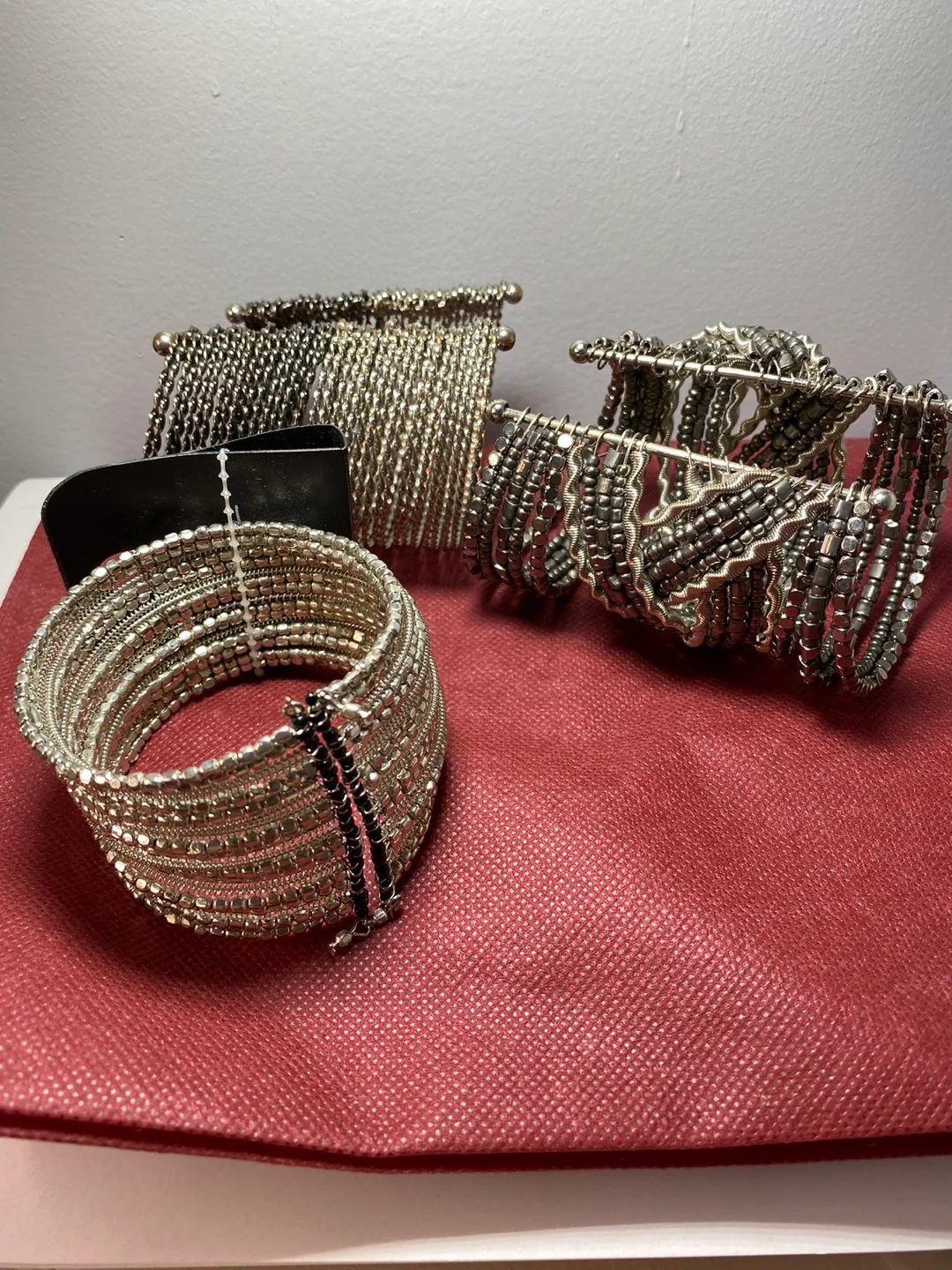 Set of 3 Silver Toned Bracelets image indicator(5)