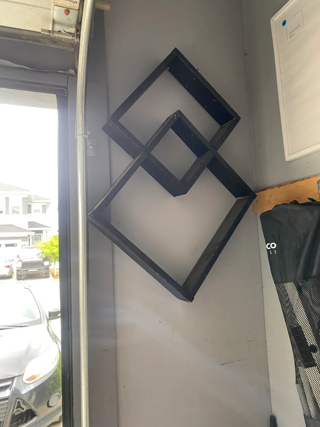 Black Interlocking Square Wall Shelf