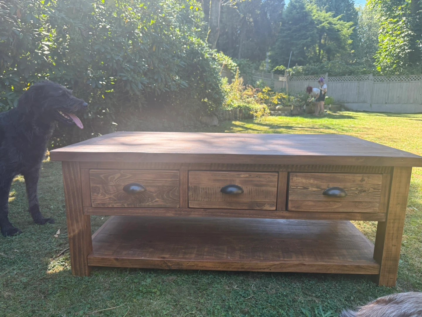 Wood Coffee Table with Drawers - photo 2