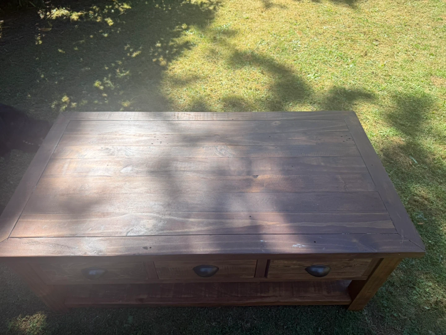 Wood Coffee Table with Drawers