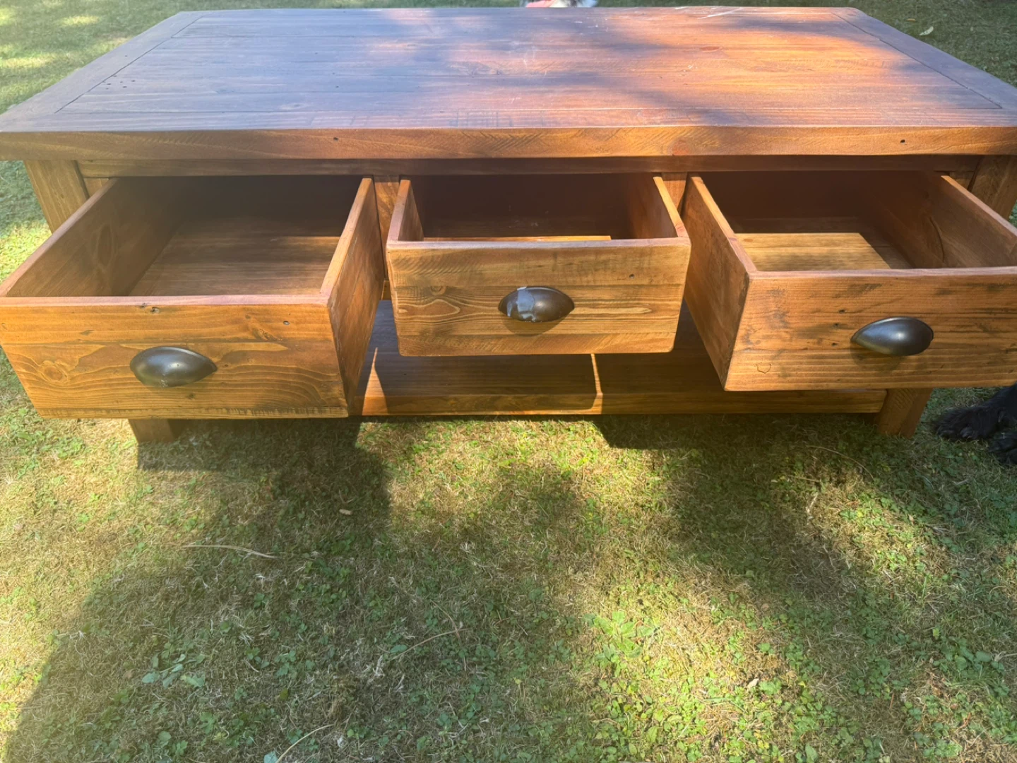 Wood Coffee Table with Drawers - photo 5