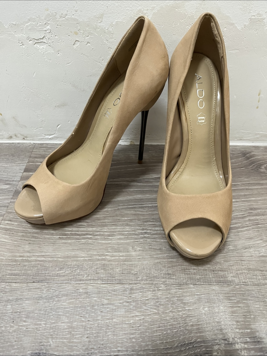 ALDO Beige Peep Toe Heels - photo 3