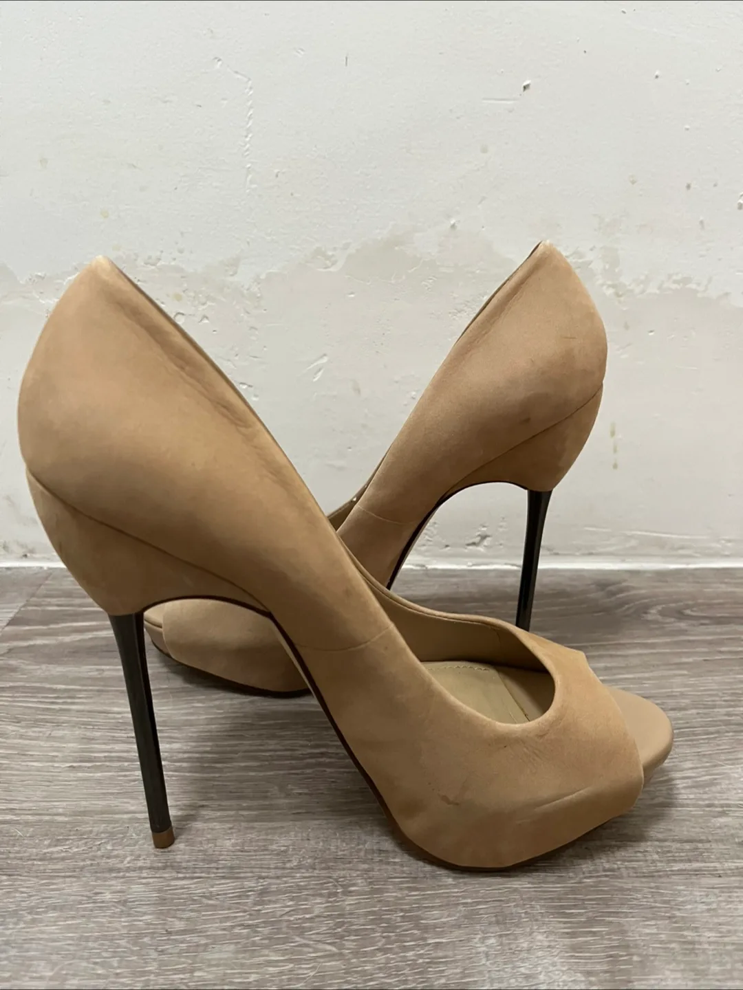 ALDO Beige Peep Toe Heels thumbnail