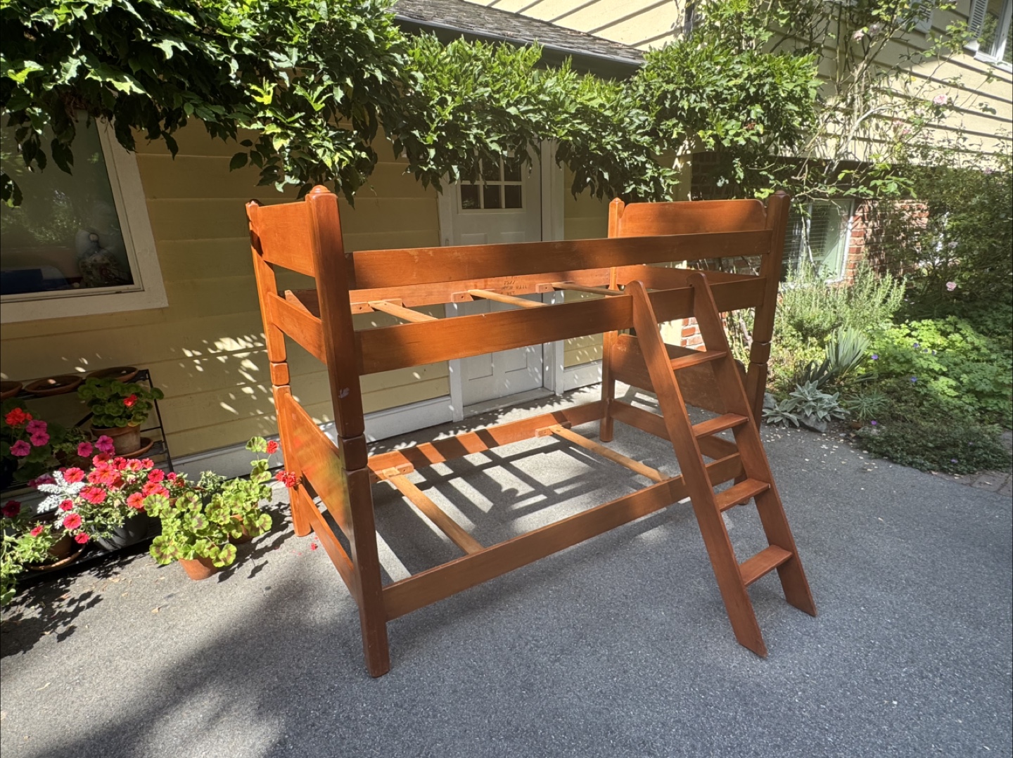 Wooden Bunk Bed Frame with Ladder - photo 2