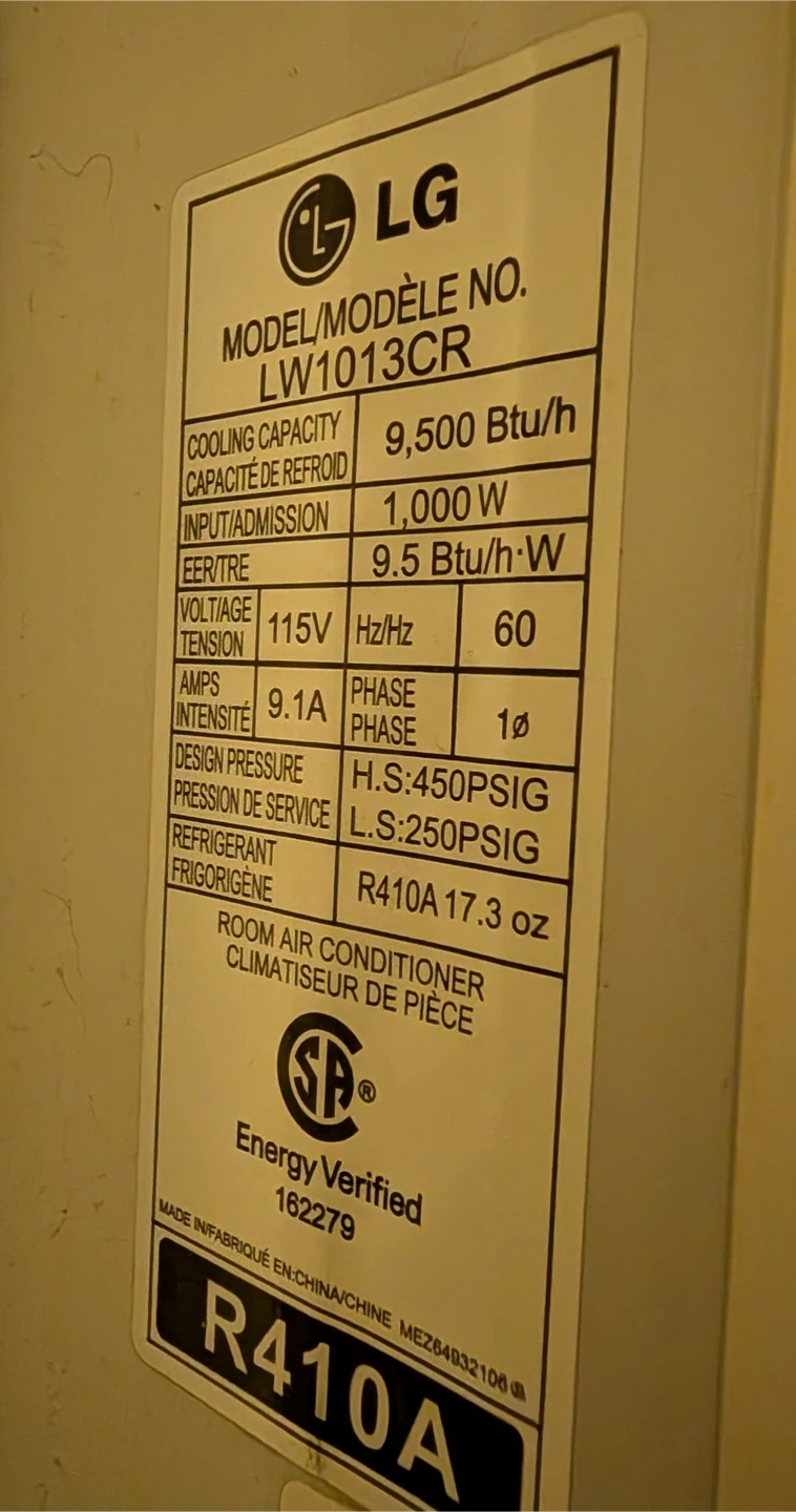 LG LW1013CR Room Air Conditioner - photo 2
