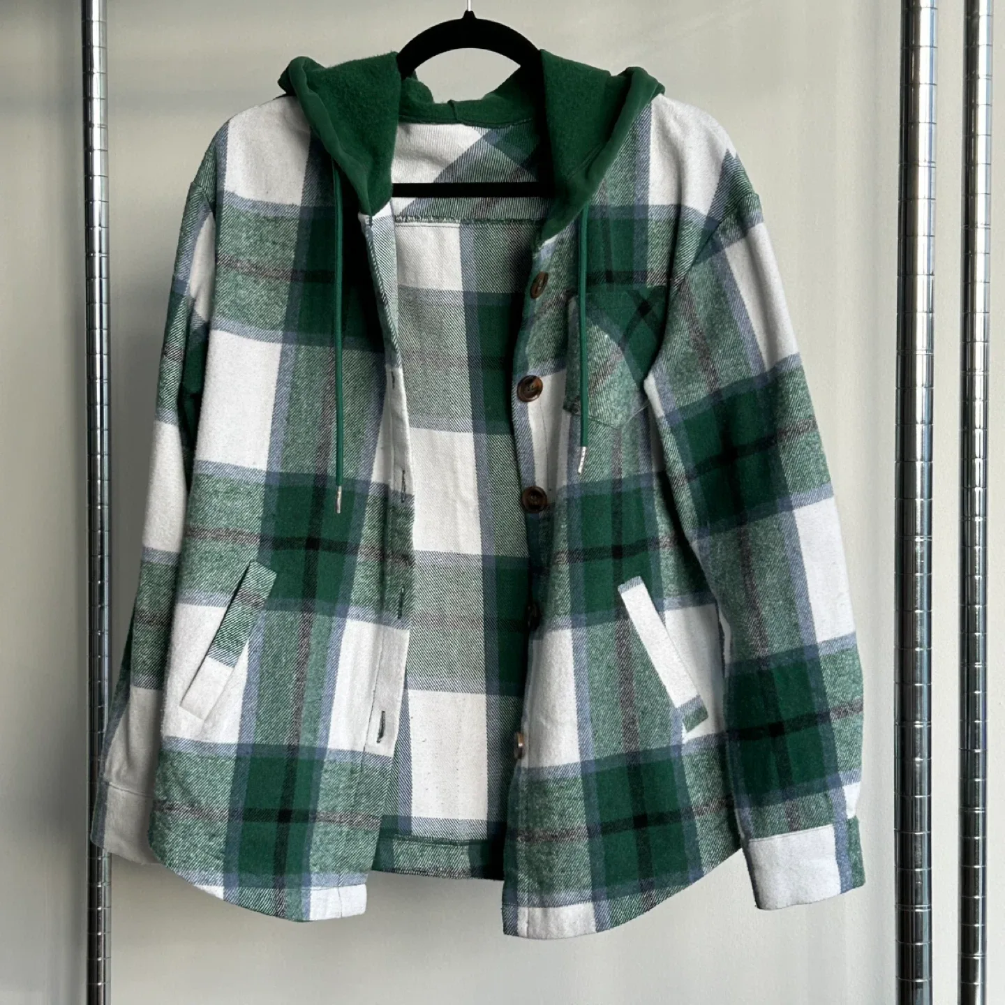 Plaid Flannel Hooded Jacket | size medium thumbnail