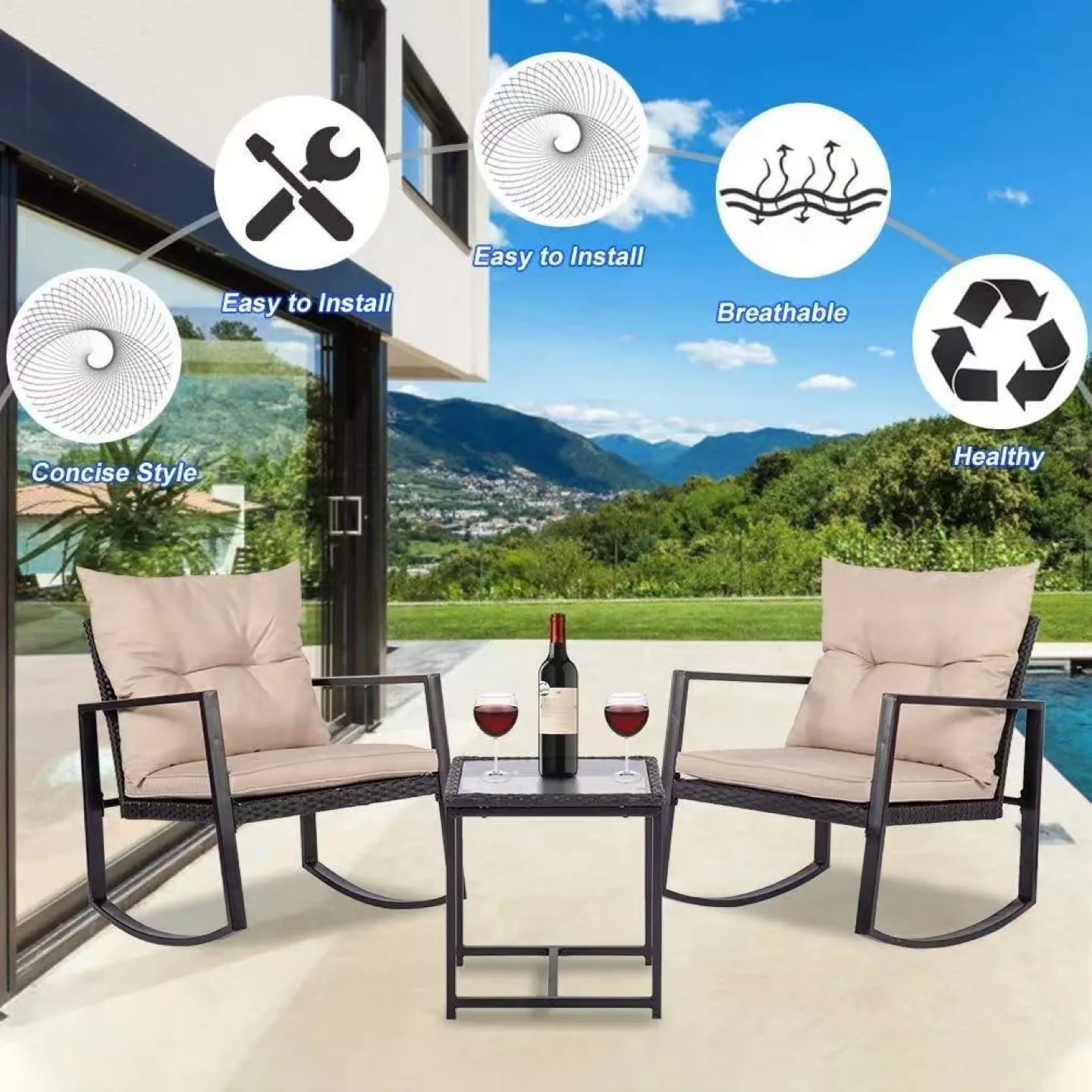 New 3 Pieces Outdoor  Furniture image indicator(3)