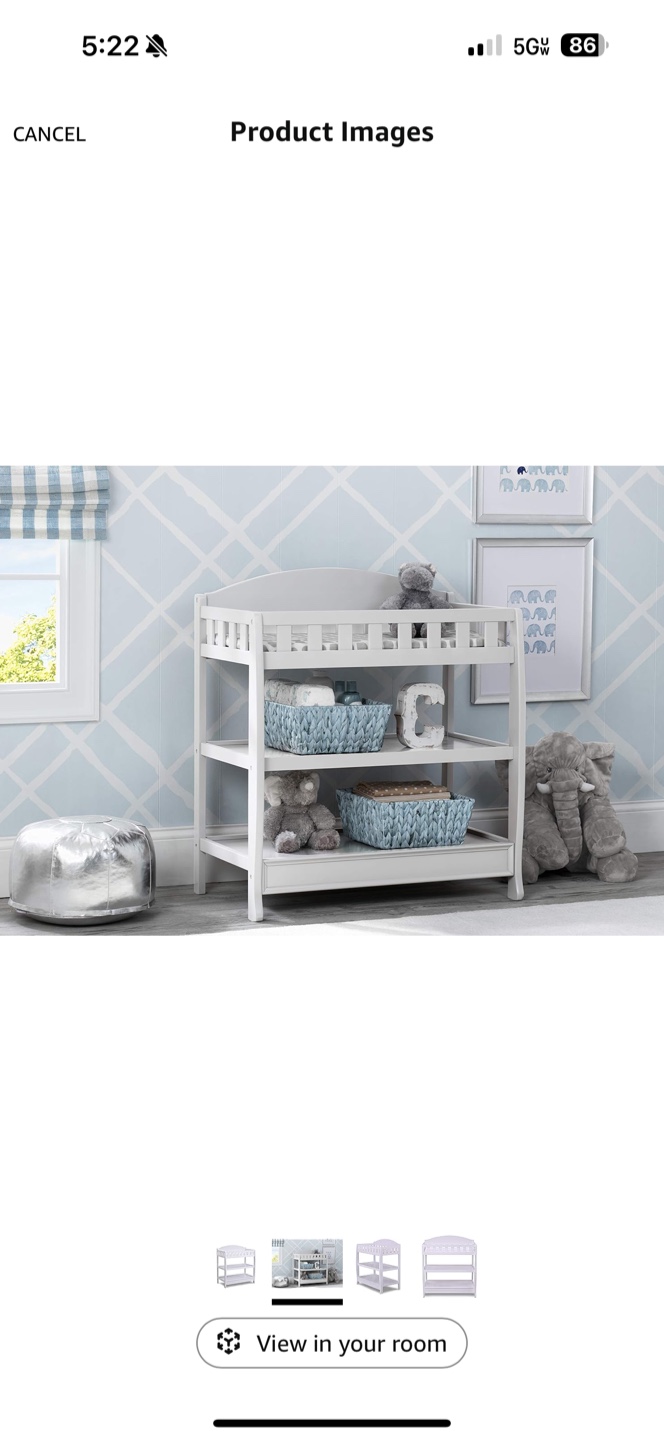 White Baby Changing Table with Shelves - photo 3
