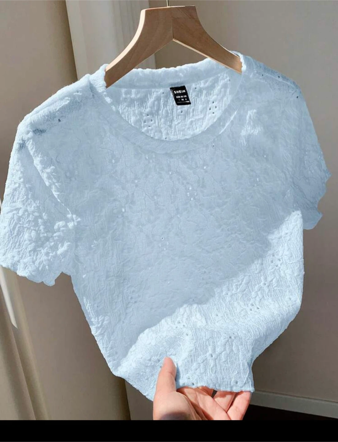 Shein Light Blue Textured Top - photo 2