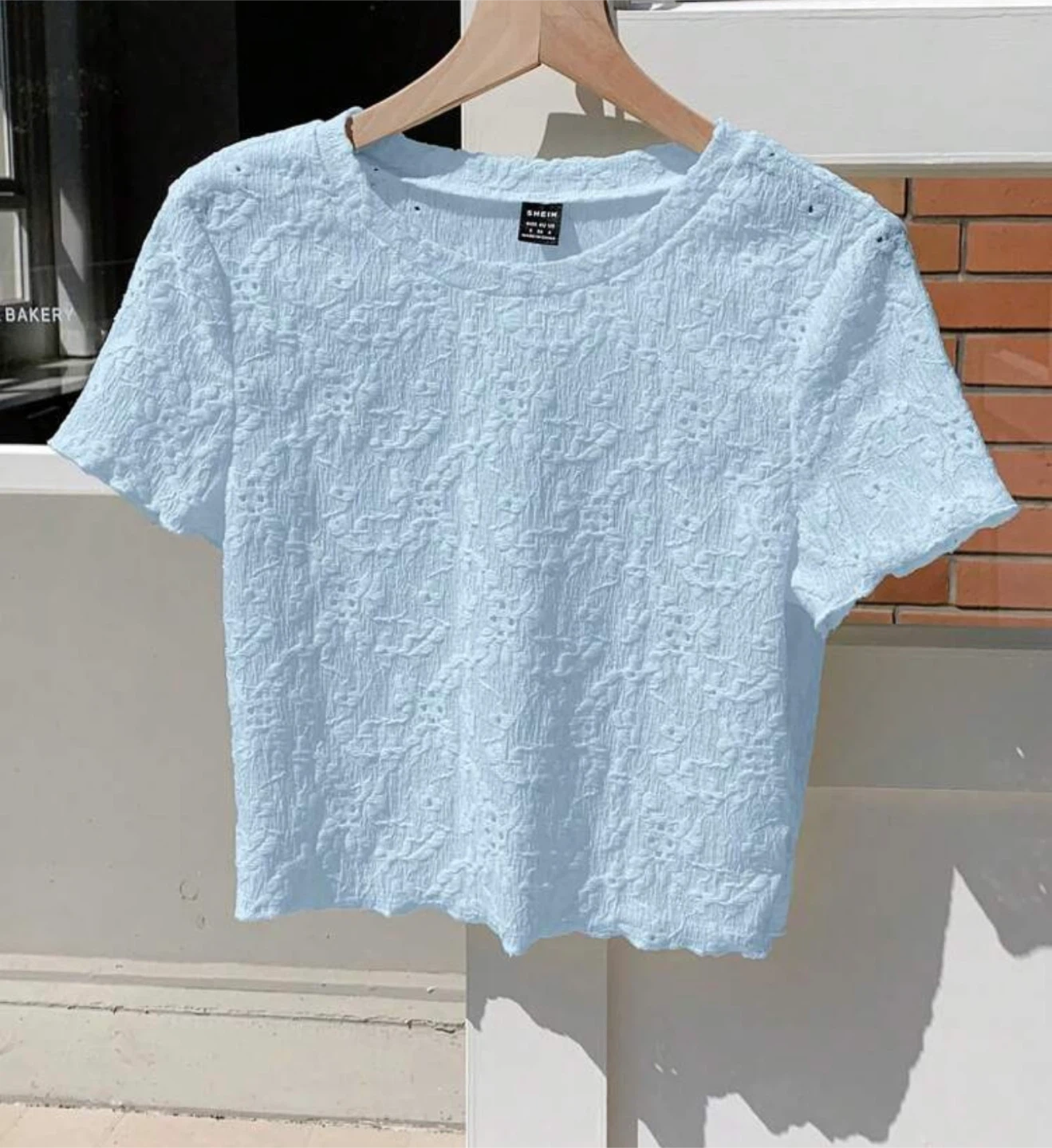 Shein Light Blue Textured Top - photo 3