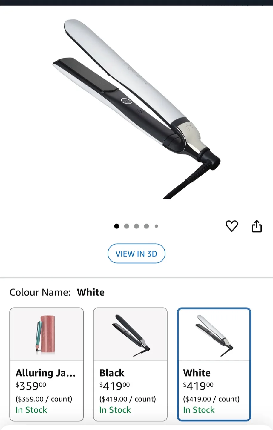 GHD Platinum+ White 1" Professional Performance Styler thumbnail